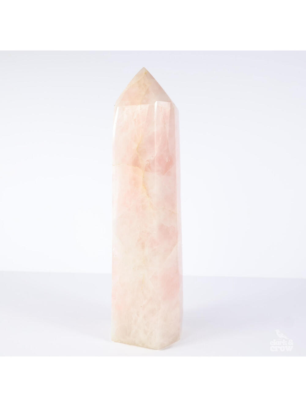 Rose Quartz Crystal Obelisk Tower 1.67lb Pink Polished Healing Stone Decor 0165
